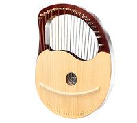 Lyre Harp, 21 Strings Mahogany Wood Harp Instrument with Carrying Case Tuning Key Spare String for Beginners Music Lovers, Best Gift