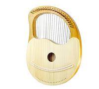 Lyre Harp, 21 Strings Mahogany Wood Harp Instrument with Carrying Case Tuning Key Spare String for Beginners Music Lovers, Best Gift