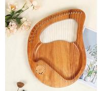 Lyre Harp, 24 Metal Strings, Whole Mahogany Body Made, Classical Style Harp Instrument, Easy to Carry Instrument, for Party/Camping/Performance(Brown A)
