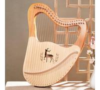Lyre Harp 32 String Mahogany String Instrument, Comes With EVA Carrying Bag, Tuning Keys, Spare Strings, English Instructions,(Color:24 Strings Lyre Harp)