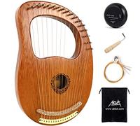Lyre Harp,AKLOT 16 Metal Strings Mahogany lyras Harps Mahogany with Tuning Wrench Spare Strings Pick up and Gig Bag