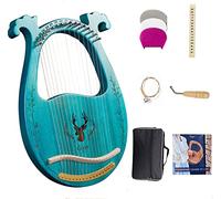 Lyre Harp, Binaural Antler Lyre 16 Metal Strings Maple Saddle Mahogany Body Lyre Harp with All Accessories Included
