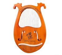 Lyre Harp, By Antiquity Elegant Mahogany Lyre Harp Fitted With A Practical String Adjustment Tool, Spare String Set, Manual Book(19 StringB)