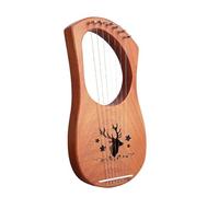 Lyre Harp Cleaning Cloth Tuning Wrench Learning Guide, 7/10 Strings Lap Harp Music Lover Mini Harp(7 Tone Log Reindeer)