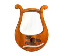 Lyre Harp Compact Size Lightweight Playing Lyre Harp Lyre Harps Wooden Lyre Mahogany String Instrument Mahogany Wooden Lyre(Lotus)