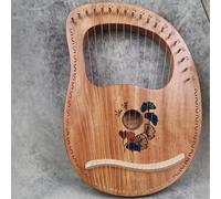 lyre harp， Easy to Learn Lap Harp Sets Box Type Classical 19 Steel Strings Mini Mahogany Carving Scales(Leaf B)