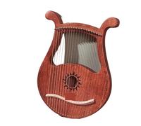 Lyre Harp Lyre 19 Strings Lyre Harp Piano Lyre Harp 19 Strings Mahogany Musical Instrument With Spare String Storage Bag(Dark Wood)