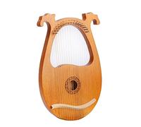 lyre harp， Lyre Harp, Solid Wood Mahogany Instrument With Patent Design, Portable 16 Metal Strings For Adult Kids Beginners(Yellow,1)