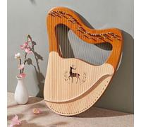 Lyre Harp, Mahogany Stringed Instrument With EVA Carrying Bag, Tuning Keys, Spare Strings, For Music Lovers, Beginners And Children,N(Size:32 Strings Lyre Harp)