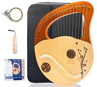 Lyre Harp, Mahogany Strings Instrument for Beginners Music Lovers, 21 Strings Musical Instrument with Tuning Wrench Extra one Set String and Carrying Bag