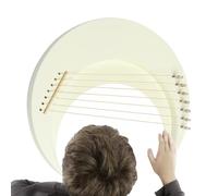 Lyre Harp Musical Instrument, Lyre Harp, Wooden Moon Lyra Harp, 7 String Lyre Piano, Crescent Musical Instrument, Portable Harp Instrument with Tuning Key for Music Lovers
