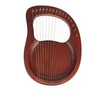 Lyre Harp, Portable 16 Metal Strings Lyre Harp, Mahogany Classic Lyre Harp, Small Portable Musical, Christmas Gifts for Beginners And Kids, Easy to Use (Color : Retro color)