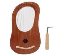 Lyre Harp, Portable Mini Size 10 Strings Okoume Harp with Tuning Wrench Easy to Tune Modern Lyre Mini Harp Bone Saddle for Beginners， Stage Performance