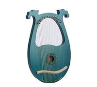 Lyre Harp, Solid Wood Mahogany Instrument With Patent Design, Portable 16 Metal Strings For Adult Kids Beginners(Green,1)