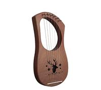 Lyre Harp, Solid Wood Mahogany Lyre Instrument With Patent Design, Portable 7 Metal Strings Lye Harp For Adult, Kids, Beginners