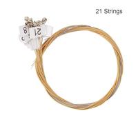 Lyre Harp Strings Set, Brass Replacement Strings for 7/10/16/19/21/24 String Lyres, Nylon Core with Yellow Tint, 11-35g