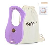 Lyre Harp VANPHY Lyre Harp 7 Strings Mahogany Body Metal String for Beginner Harps Classical Style Harp Instrument with Tuning Wrench Strings Gig Bag (Purple)