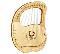 Lyre Harp With 19 Metal Strings, Mahogany Body And Maple Saddle, With Tuning Wrench, Extra String Set, Pick, Music Manual, Gifts For Adult Kids