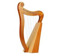 Lyre Harp Wooden Mahogany 19 Nylon Strings, With Carry Bag, Tuning Wrench And Tutorials For Music Lovers Beginners Kids Adults Musical Instrument