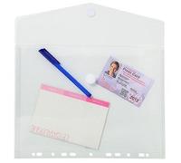 Exacompta - Ref 57381E - PP Envelope Punched Pocket - Suitable for A4 Documents, Hook & Loop Closure, 0.2mm Translucent Polypropylene - Clear (Pack of 5)