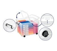 Lyreco Smart Storemaster Box with Lid & Wheels - Clear - 75 Litre - 5025418
