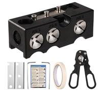 Lyreh 10-in-1 Billiard Pool Cue Tip Shaper, Snooker Pool Cue Tip Stick Repair Tool Kit Accessories Include Trimmer Scissors Replacement Blades Tape Instruction Manual L-Shaped Hexagonal Wrenches
