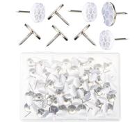 Lyreh 100pcs Reflective Tacks for Trail Marking, 2 Styles High Visibility Glow Tacks Marking Pegs Reflective Trail Markers for Hunting Hiking Tree Stand Camping (Silver)