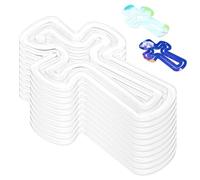 Lyreh 10pcs Sublimation Blank Acrylic Paper Clips, 3.94"x2.44" Cross-Shaped Jumbo Heat Transfer DIY Paperclips Customizable Sublimation Bookmark for Bible Verse Crafts Office School & Gifts