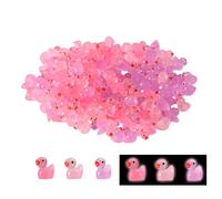 Lyreh 120pcs Luminous Mini Resin Ducks, Glow in the Dark Miniature Duck Figures Small Tiny Plastic Animals for Dollhouse Aquarium Decor Micro Garden Potted Landscape Home DIY Craft Gifts
