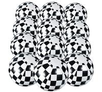 Lyreh 12pcs Racing Beach Balls, Inflatable Black and White Checkered Flag Beach Balls Practical Racing Themed Party Supplies for Birthday Summer Swimming Pool