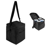 Lyreh 16oz Propane Tank Bag, Small Propane Gas Tank Pouch to Hold 4 Mini Fuel Cylinders with Adjustable Shoulder Strap Detachable Padded Divider for Camping BBQ Outdoor Cooking Bag Only