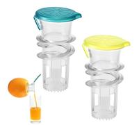 Lyreh 2-Pack Portable Plastic Lemon Squeezers, 2025 New Compact Screw Top Lemon Juicer Manual Citrus Press with Lid Juice Extractor for Drinks Cocktails Kitchen Use