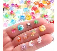 Lyreh 210pcs Mini Resin Animals, Miniature Ocean Figurines Glow in The Dark Small Sea Turtles Fishes Jellyfishes Tiny Crabs Starfishes Seashells Dolphins Statue for Dollhouse Aquarium Decorations