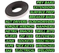 Lyreh 23pcs Magnetic Tool Box Labels, 3D Magnetic Toolbox Organizer Labels Toolbox Chest Organizer Tags Clear & Easy to Read All Steel Tool Box Drawers Organization Accessories