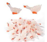 Lyreh 24pcs Mini Goose Statue, Resin Cute Tiny Goose Figures Statue Ornament Miniature Small Funny Toys Decoration for Home Garden Office Table Micro Landscape Animal Theme Party