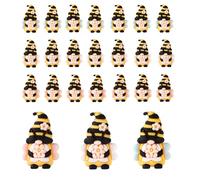 Lyreh 24pcs Mini Spring Bee Gnomes, 1.38in Spring Floral Bumble Bees Gnome Figurines Dwarf Miniature Ornaments Summer Thanksgiving Toys Gifts for Home Table Garden Car Dashboard Decor