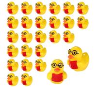 Lyreh 25pcs Back to School Resin Ducks, Mini Tiny Duck (Book Style)