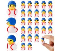 Lyreh 25pcs Baseball Rubber Ducks, Mini Baseball Player Rubber Ducky for Birthday Gifts Bath Toys Party Exchanging Favors Holiday Decor Hunting