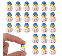 Lyreh 25pcs Mini Baseball Resin Duck, Miniature Sport Duck Statues Tiny Small Bath Toys Micro Landscape Ornament Baseball Party Favors Dollhouse Garden Accessories for Dollhouse Decor (Blue)