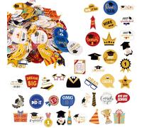 Lyreh 280pcs Graduation Edible Cupcake Toppers, Grad Cap Diploma Cake Topper Decoration Dessert Appetizer Picks for Cake & Cupcake 2025 Graduation Theme Party Supplies