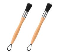 Lyreh 2pcs Auto Parts Cleaning Brushes, Wood Handle Detailing Cleaner Brushes with Lanyard for Cleaning Automotive Engine Car Motors Machinery