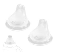 Lyreh 2pcs Baby Bottle Replacement Nipples, Silicone Heart-Shaped Replacement Spouts Compatible with NUK Learner/Activity Cups