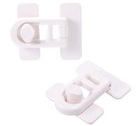 Lyreh 2pcs Baby Toilet Locks, Plastic Universal One-Handed Operation Toilet Lid Safety Lock for Baby Toddler Child Providing Invisible Protection Easy Installation No Tools Needed(White)