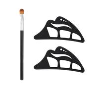 Lyreh 2pcs Eyeshadow Assistant Tool, Silicone Multi-Functional Eyeliner Guide Makeup Assistant Tool with Flat Detail Eyebrow Brush Quick Eye shadow Aid Makeup Accessory for Women and Beginners