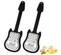 Lyreh 2pcs Handheld Cheese Grater, Stainless Steel Hand Held Shredder with Handle Multi-Functional Guitar Shaped Kitchen Slicer Grater Zester for Cheese, Vegetables, Fruit, Salad
