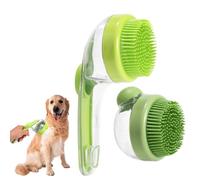Lyreh 2pcs Pet Grooming Massage Brushes, Premium Long & Short Handle Dog Cat Bath Brushes Scrubber for Shedding Practical Pet Groom Accessories for Dogs Cats Puppies Kitten Shower