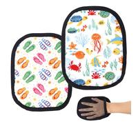 Lyreh 2pcs Sand Off Beach Mitt, Soft Reusable Beach Sand Removal Bags Cleaner Pouch Brush with Internal Zipper for Travel Vacation Summer Volleyball Sandbox Activities Accessories Essentials