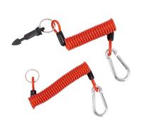 Lyreh 2pcs Trailer Breakaway Cables Kit, 4ft Coiled Trailer Brake Away Safety Cable Spring Wire Trailer Emergency Cable for RV Camper Boat Towing Parts Accessories(1 with Pin, 1 without Pin)