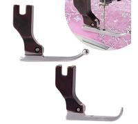 Lyreh 2pcs Wedding Dress Presser Foot, 2 Style Sewing Presser Feet One with Bead One without Bead for Juki Brother and Other Brands Single Needle Lockstitch Sewing Machine Accessories Parts