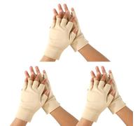 Lyreh 3 Pairs Protective Fingerless Gloves for Elderly, Nylon Skin Color Fingerless Gloves Practical Accessories for Protecting Thin Skin & Covering Bruises